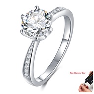 Real Moissanite Diamond Ring 1.5ct Luxury Super White Women Ring With Box GRA Certification Wedding 