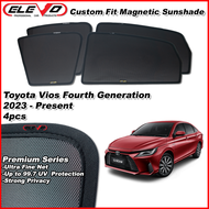 ELEVO Toyota Vios 2023 Magnetic Custom Fit Sunshade Magnet Shade Sun Protection 4pcs