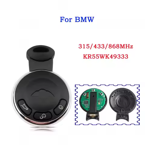 DUDELY 315/433/868MHz for BMW Mini Cooper Smart KR55WK49333 3 Buttons Remote Control Car Key Fob