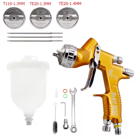 DEVIDlSS GTl Pro TE20 Lite HVLP Car Paint Spray Gun TE20-1.3/1.4 Mm T110-1.3 Mm Nozzle-very Suitable