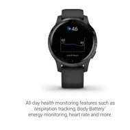 Garmin Vivoactive 4S สมาร์ทวอทช์กันน้ํา Bluetooth WiFi Fitness Tracker พร้อมนาฬิกาสปอร์ตหน้าปัดกลม