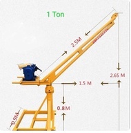 TERLENGKAP CRANE MINI WINCH HOIST KATROL MESIN PENGANGKAT DEREK 1 TON