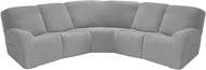Sectional Recliner Sofa Covers, 7-Piece Stretch Recliner Corner Sofa Cover 5 Seat Reclining Couch Covers Sofa Slipcover Furniture Protector for Reclining L Shape Sofa-C