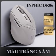 Chuột không dây INPHIC DR06 kết nối bằng BLUETOOTH và USB 2.4G sử dụng pin sạc tiện lợi