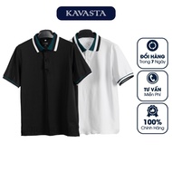 Men's Polo T-shirt With Color Matching Neck High Quality Crocodile Elastic Fabric KAVASTA E14