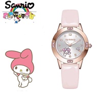 Sanrio New kuromi Cinnamoroll dog cute cartoon studded girl student watch quartz watch