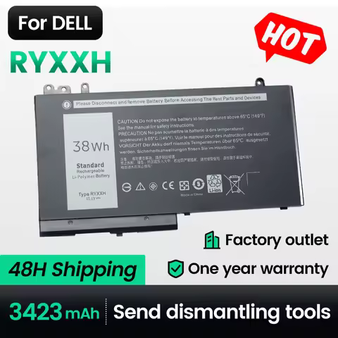 Keyuan RYXXH 38WH 5000 11 Laptop Battery For Dell 3150|3160|3550 Latitude 12 E5250|E5450|E5550 noteb