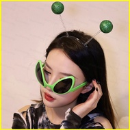 HT5 et Alien antenna weird headband hairhoop greenfly glasses Halloween dress up party supplies alie