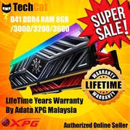 ADATA XPG GAMING RAM SPECTRIX D41 RGB DDR4 3000/3200/3600MHZ - Grey | RED (8GB/16GB)