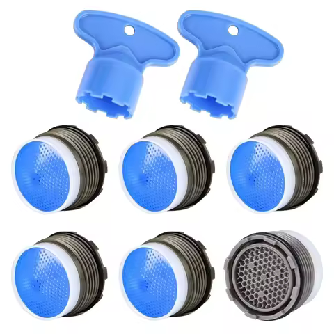 6 Pcs Faucet Aerator with Aerator Keys Water Saving Flows Restrictors Insert