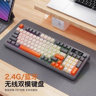 Free Wolf M96 Wireless Bluetooth Dual Mode Keyboard PBT Ball Cap with Display Knob Office Game Keybo
