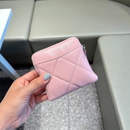 Classic Checkered Leather Coin Purse Multi-Card Short Wallet Trendy Korean Japanese Style Youth Zipp