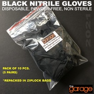 The Garage HEAVY DUTY BLACK NITRILE GLOVES Mechanics gloves, multi purpose AMMEX