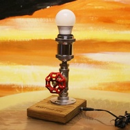 【支持刻字】美式工業風臺燈LED床頭燈閱讀臺燈夜燈水管燈