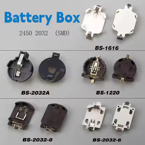 2PCS Button Battery Holder Storage Box Fixed BS-2 BS-6 BS-8 CR2450 CR2032 Plug Type Button Cell Batt