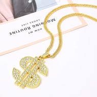 Dollar Logo Necklace Hip Hop Exaggerated Dollar Symbol Diamond Pendant Jewelry Unisex% X260512