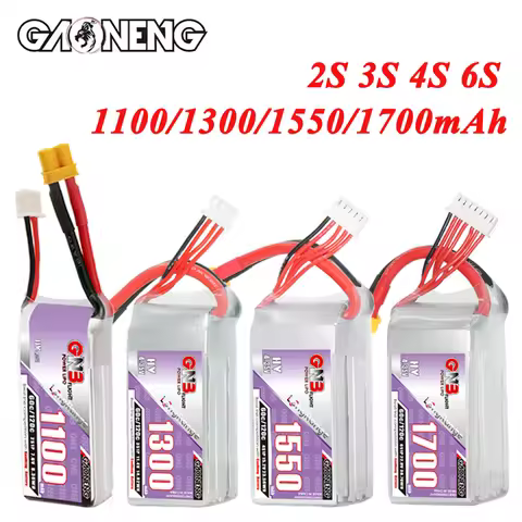 GNB 2S 3S 4S 6S 1100mAh 1300mAh 1550mAh 1700mAh 60C/120C Lipo Battery For Racing Drone FPV Quadcopte
