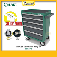 SATA 95121P-5 140PCS 5 Drawers Tool Trolley Set / Tools Cabinet