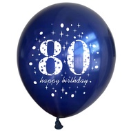 20 Pcs Night Blue 80th Birthday Balloon Set – Option for 16, 18, 21, 30, 40, 50, 60, 70, 80, 90, 100