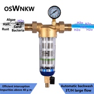 OSWNKW-05 Pre Filter Purifier Whole House Spin Down Sediment Water Filter Central Prefilter System Backwash Stainless Steel Mesh