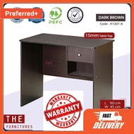 THE L90cm Writing Table Office Table Solid Board with 1 Drawer