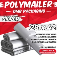 PLASTIC POLYMAILER 28X42 GREY SILVER Premium Thick Glue POLYMAILER Envelope Bag Color Bubble Packing