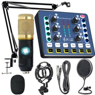 Live Sound Card Podcast Microphone Kit DJ Effects Voice Changer for Streaming Gaming Karaoke  Kit Mi