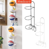 [Amleso1] Basketball Ball Storage Rack Space Saver Accessories Wall Mounted Multipurpose