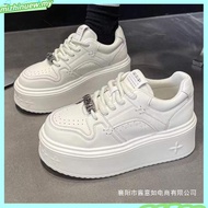 kasut jogging perempuan kasut sport wanita kasut perempuan Casual Campus-Style Thick-Soled White Sne