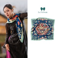 Long Van silk square scarf - silk head scarf, high quality scarf 90x90