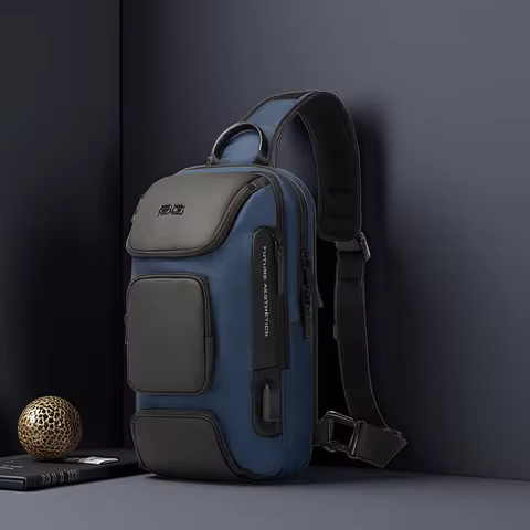 Bange Fashion men's luxurious chest bag Comfortable and breathable male messenger bag Crossbody Shou