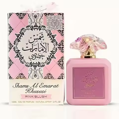 Pink Blush Shams Al Emarat Khususi EDP- Juicy Apple, Coconut& Creamy Sugar, Enchanting Halloween Cho