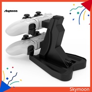 Skym* LED Dual USB Controller Charging Stand Gamepad Power Accessory for Sony PS5