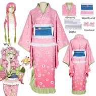 Kanroji Mitsuri Pink Cosplay Costume Kisatsutai Sexy Kimono Halloween Costume wig Anime Demon Slayer