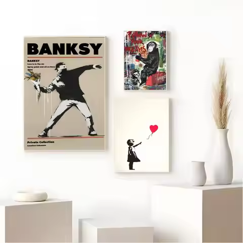 Classic Banksy's Street Graffiti Poster Paper Sticker DIY Room Bar Cafe Aesthetic Art Wall Painting