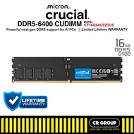 Crucial DDR5-6400 CUDIMM Desktop RAM CL52 - 16GB/32GB/64GB (Limited Lifetime Crucial Warranty)