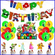 SQK Super Mario Themed Decoration Celebrate Birthday Party Banner Balloon Caketopper Scene Layout Supplies
