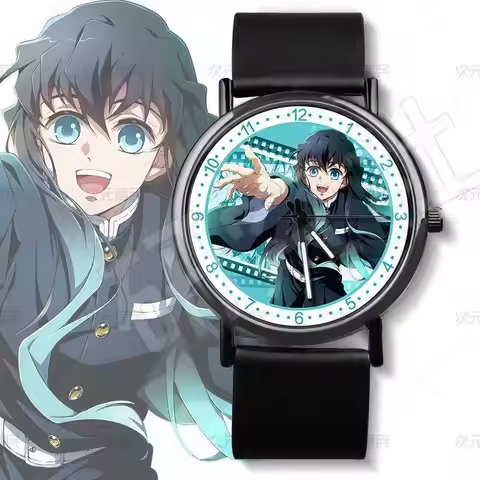 Demon Slayer Anime Cartoon Watch Pointer Muichiro Tokito Peripheral Goods Quartz Watch Waterproof St