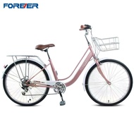24 inch City Bike Classic Retro Casual Bicycle Lightweight Students Women Adult Commuter Road Bike