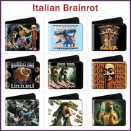 SY5 Italian Brainrot PU Leather Two Fold Wallet Student Tung Tung Tung Sahur Coin Purse Anime Card B