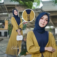 Gamis Wanita Dress Cardigan Ori By Zahin