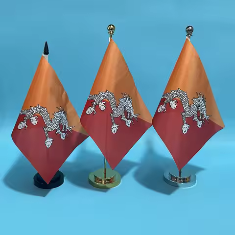 SKY FLAG Office Desk small Flag Of Bhutan flag 14x21cm polyester BT Bhutan National Flag Country Ban