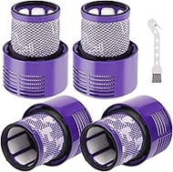 4 Pack V10 Filters Replacement Parts Compatible with Dyson V10 Cyclone Series, Cyclone V10 Absolute, Cyclone V10 Animal, V10 Total Clean, SV12, Replace Part No. 969082-01