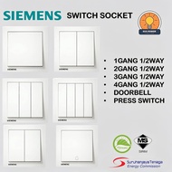 SIEMENS Wall Switch White | 1G1W / 1G2W / 2G1W / 2G2W / 3G1W / 3G2W / 4G1W / 4G2W / Doorbell / Press