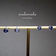 ll 6mm血滴堇青石 ll 925純銀貼耳耳針 ER-00054