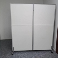 Folding Room Divider Portable Office Partition Rolling Privacy Screen with casters Freestanding Wall