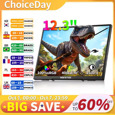 HGFRTEE 12.3inch Portable Monitor 3:2 400Cd/m² 100%sRGB second screen Gaming Extended Display for Ma