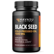 1,500 mg Black Cumin Seed Oil Supplement Cold-Pressed by Havasu Nutrition 90ct