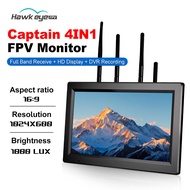 Hawkeye Captain 4IN1 FPV Monitor 10.2 inch 1000LUX 1.2G 3.3G 4.9-8GHz 520CH Tracking Loop Scanner DI