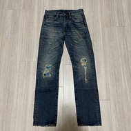 日本製 Levi's levis 08513-0378 513 W28 L32 深藍合身刷色破壞牛仔褲 522 505